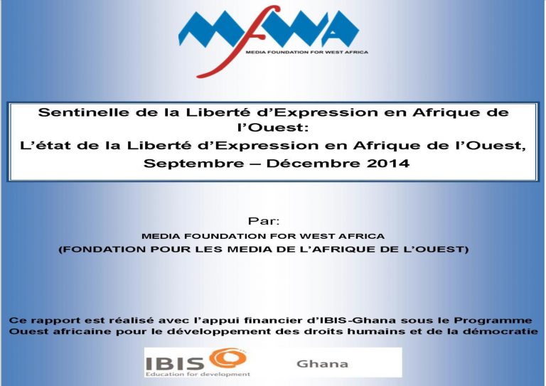 Moniteur De La Liberté d’Expression En Afrique De l’Ouest Septembre – Décembre 2014
