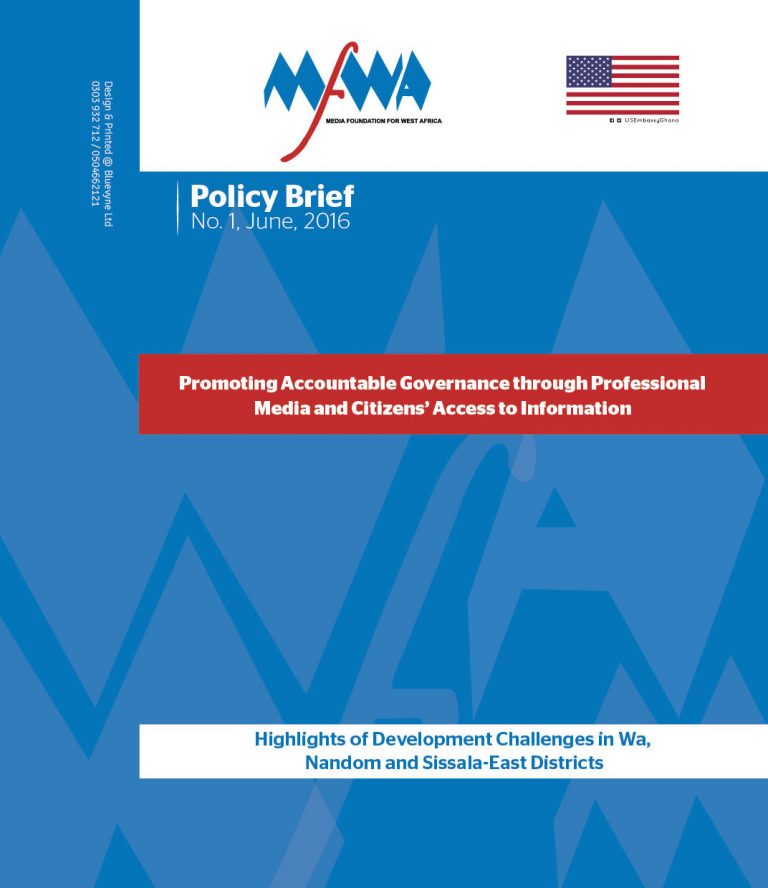 Policy Brief: Highlights of Development Challenges in Wa, Nandom and Sissela-East Districts