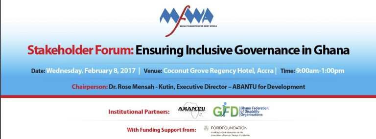 MFWA, ABANTU,GFD Convient à un Forum sur la Gouvernance Inclusive