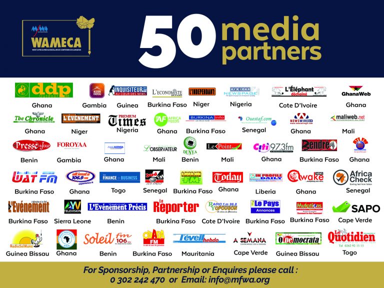 50 Organes de Médias de 16 Pays en Afrique de l’Ouest : Partenaires de la MFWA pour WAMECA 2019