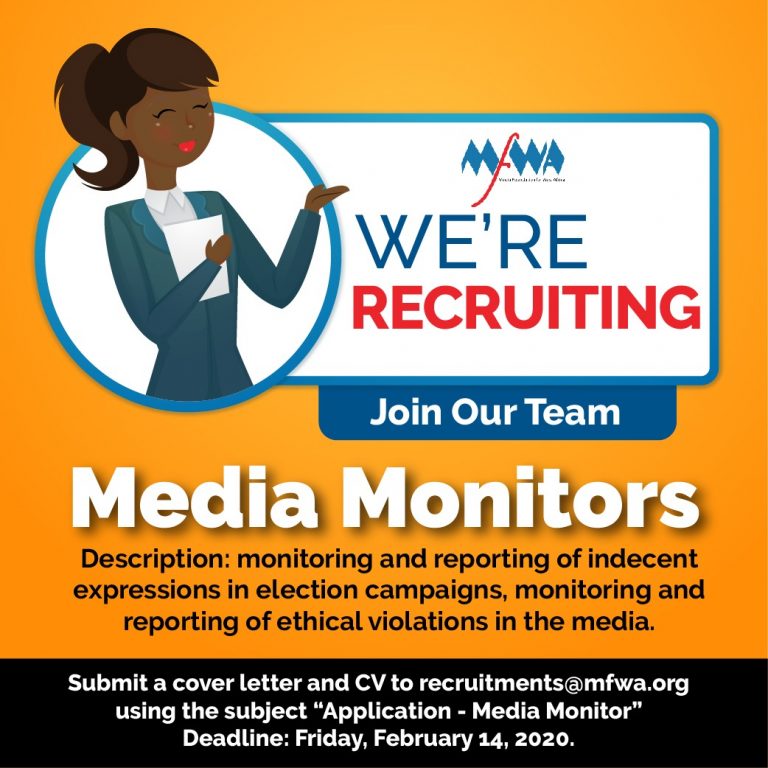 Vacancies: MFWA Is Recruiting Media Monitors