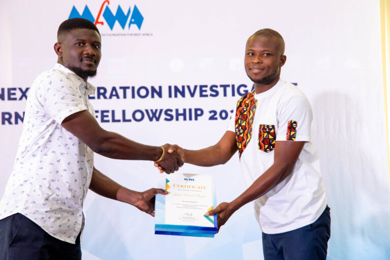 Fellows of the second cohort of the Next Generation Investigative Journalism Fellowship receiving their honours