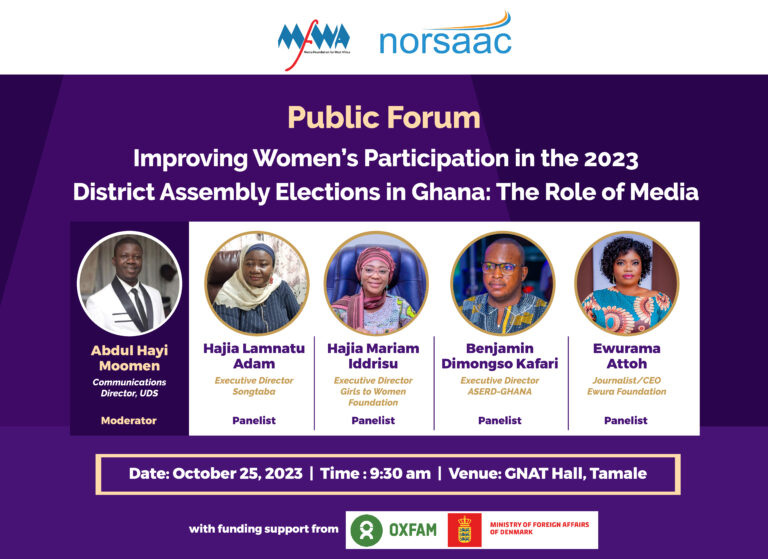 Ghana: MFWA, NORSAAC organise public forum on women’s participation in district assembly elections