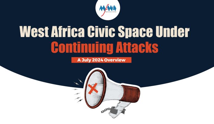 West Africa Civic Space Under Continuing Attacks: A July 2024 report